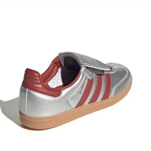 NWT Adidas Samba Foldover Tongue Silver Burgundy